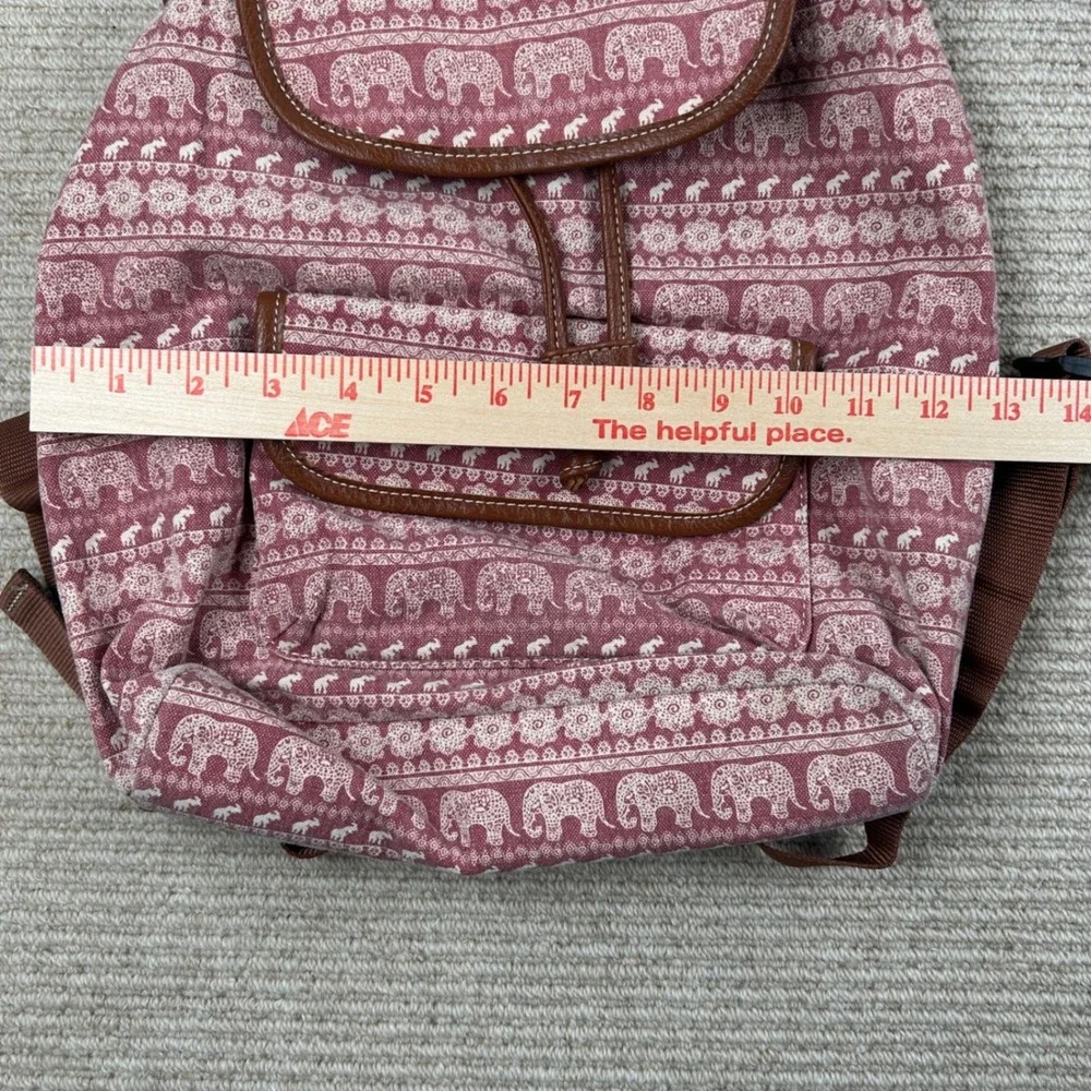 Elephant Print Backpack Purse Small/Medium Pink Boho‎ Festival Hippie
